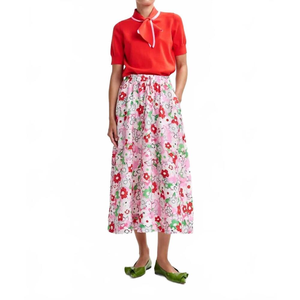 NEW ESSENTIEL ANTWERP floral jacquard midi skirt in cotton andy